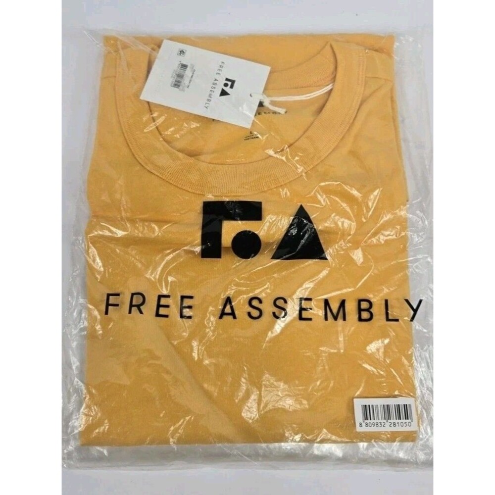 Free Assembly - Premium Crew T-Shirt - Mens Sz L Orange - Soft Cotton Blend